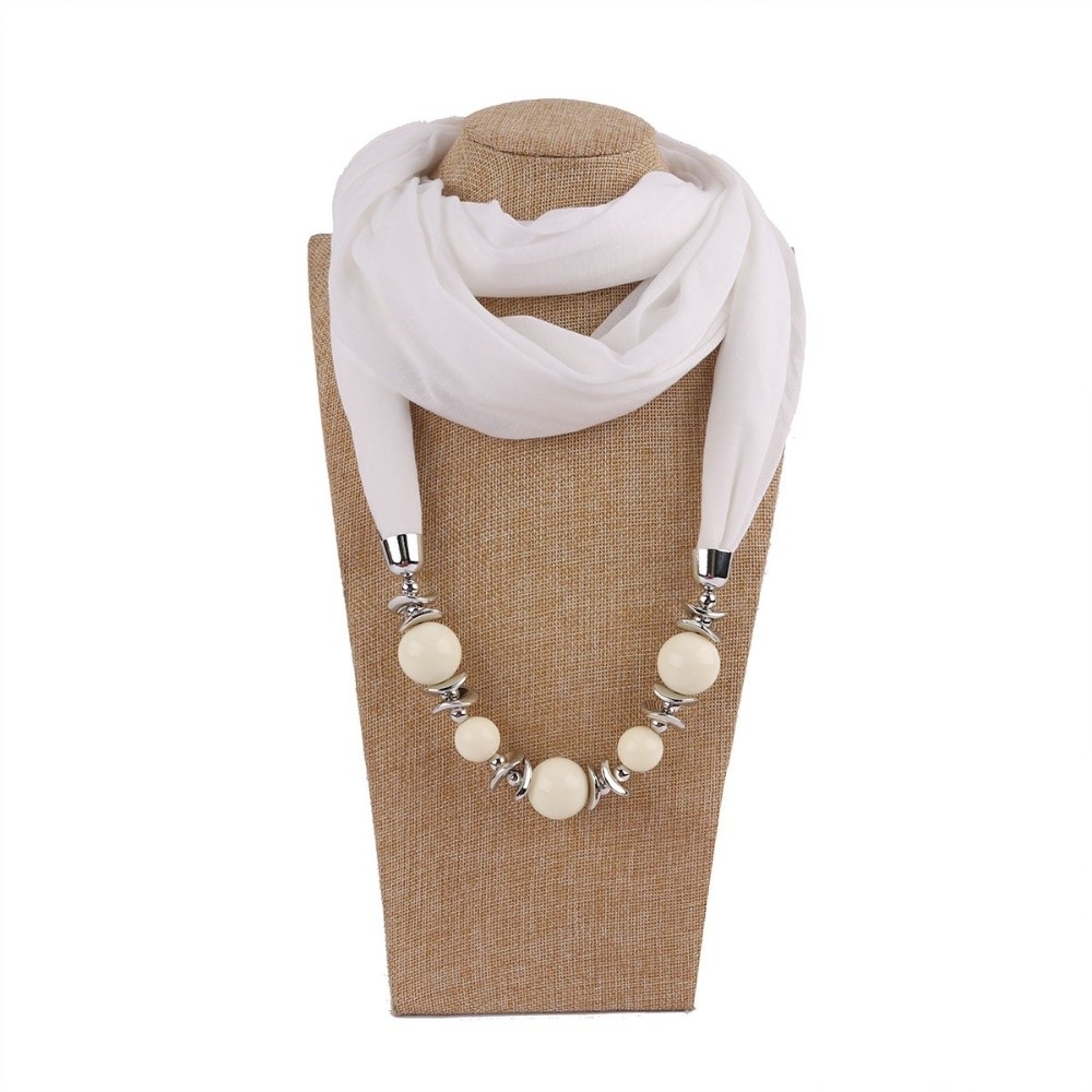 Infinity Scarf Knit - Nowy szalik z szyfonu z koralikami