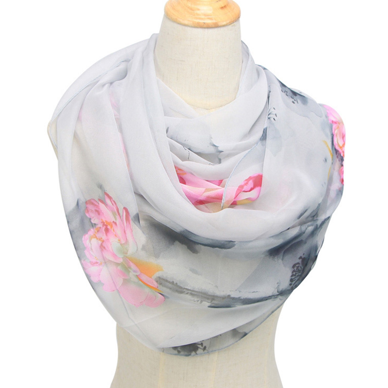 Face Scarf Mask - Moda damska Ultra cienka, długa szyfonowy