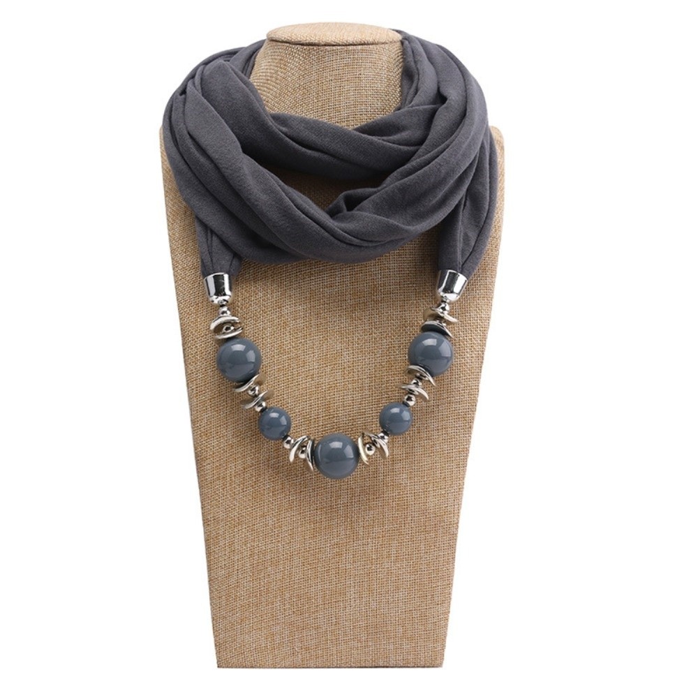 Infinity Scarf Knit - Szalik z szyfonu z koralikami, etniczny