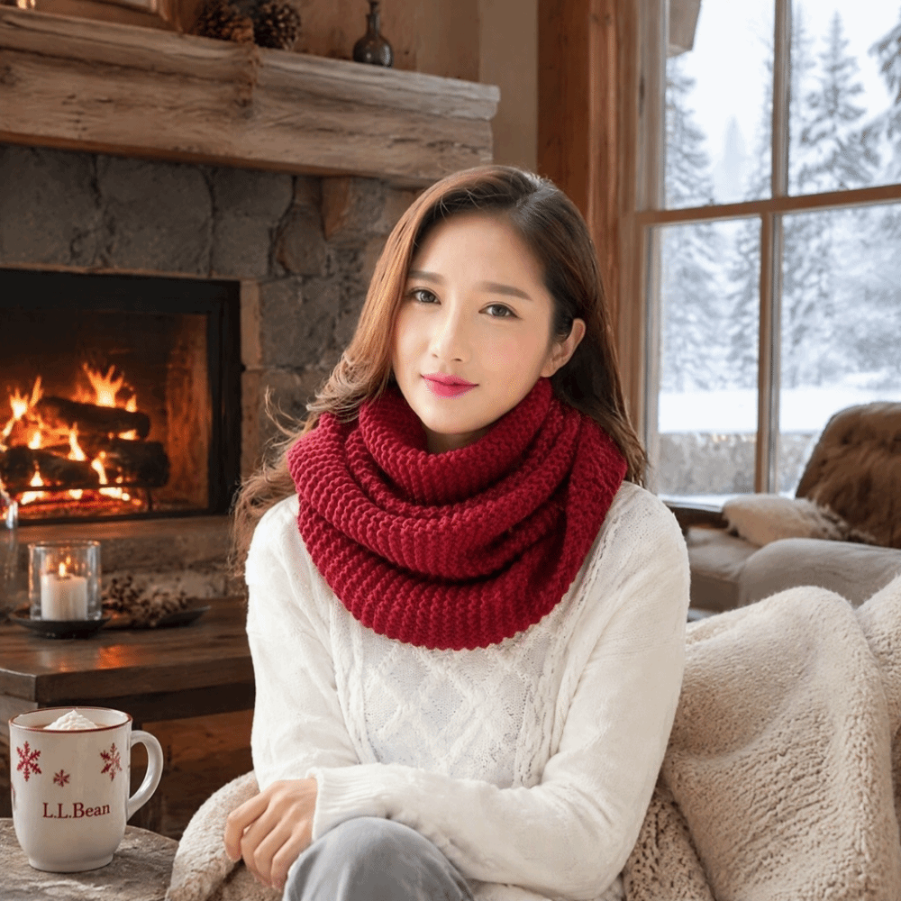 Jednokolorowy szalik typu infi – Infinity Scarf Knit recenzja i cena
